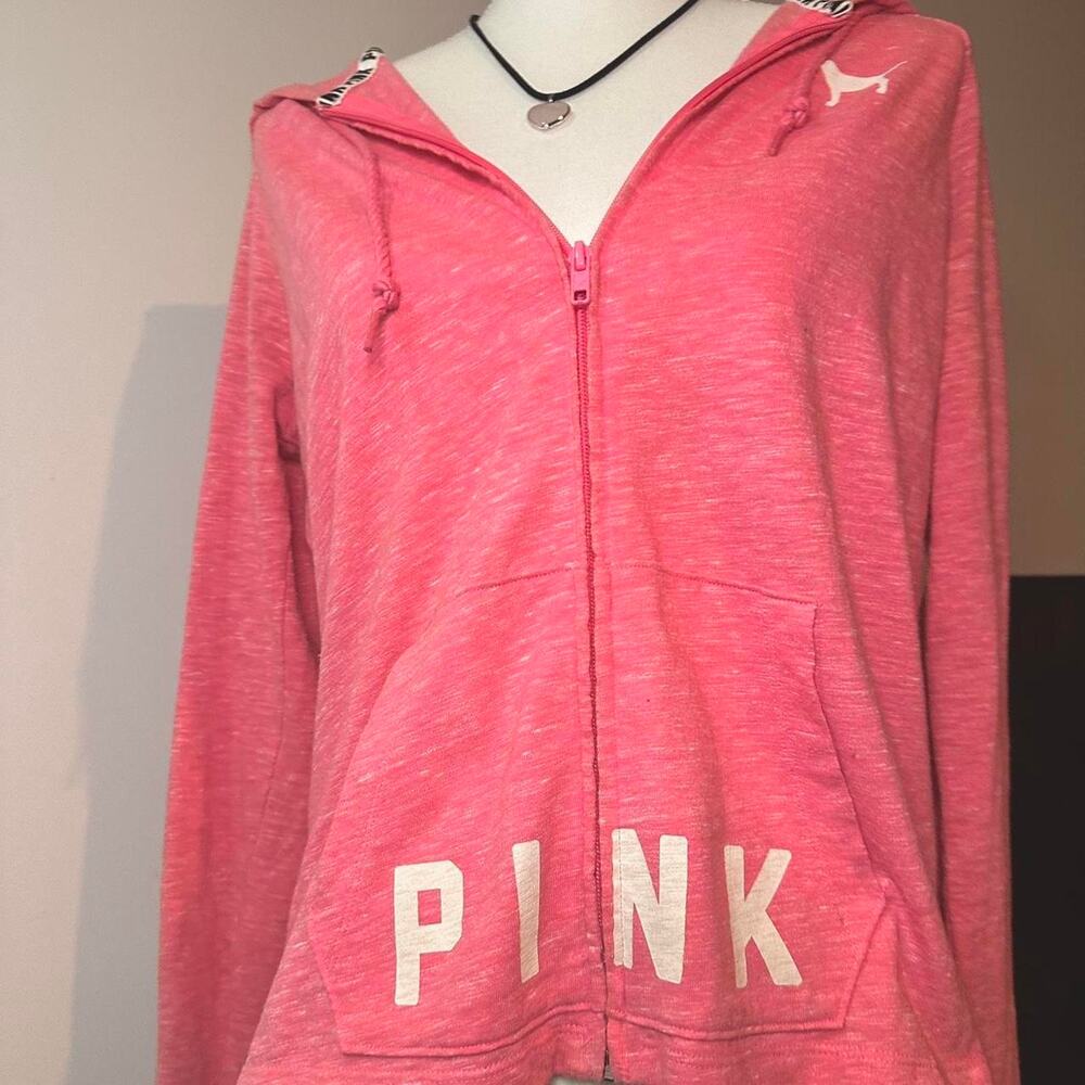 Victorias Secret PINK In Color Pink Zip Up Jacket-Hoodie Size Small